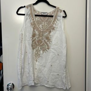 White sleeveless Johnny Was top